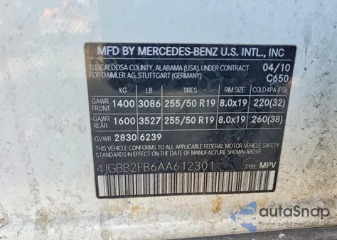 2010 Mercedes-Benz Ml 350 Bluetec z USA, uszkodzony, nr VIN 4JGBB2FB6AA612301